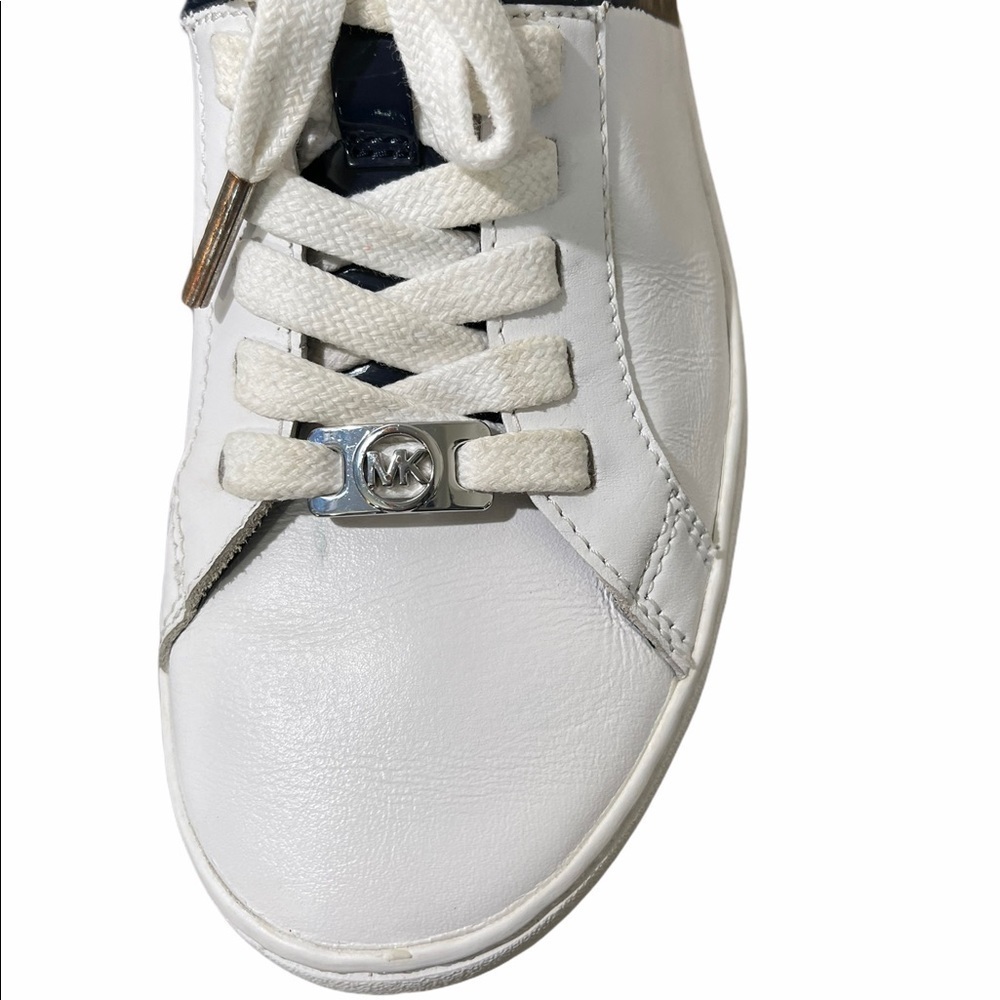 Michael Kors Lace Up Tobey White/Navy Sneakers - Picture 13 of 14